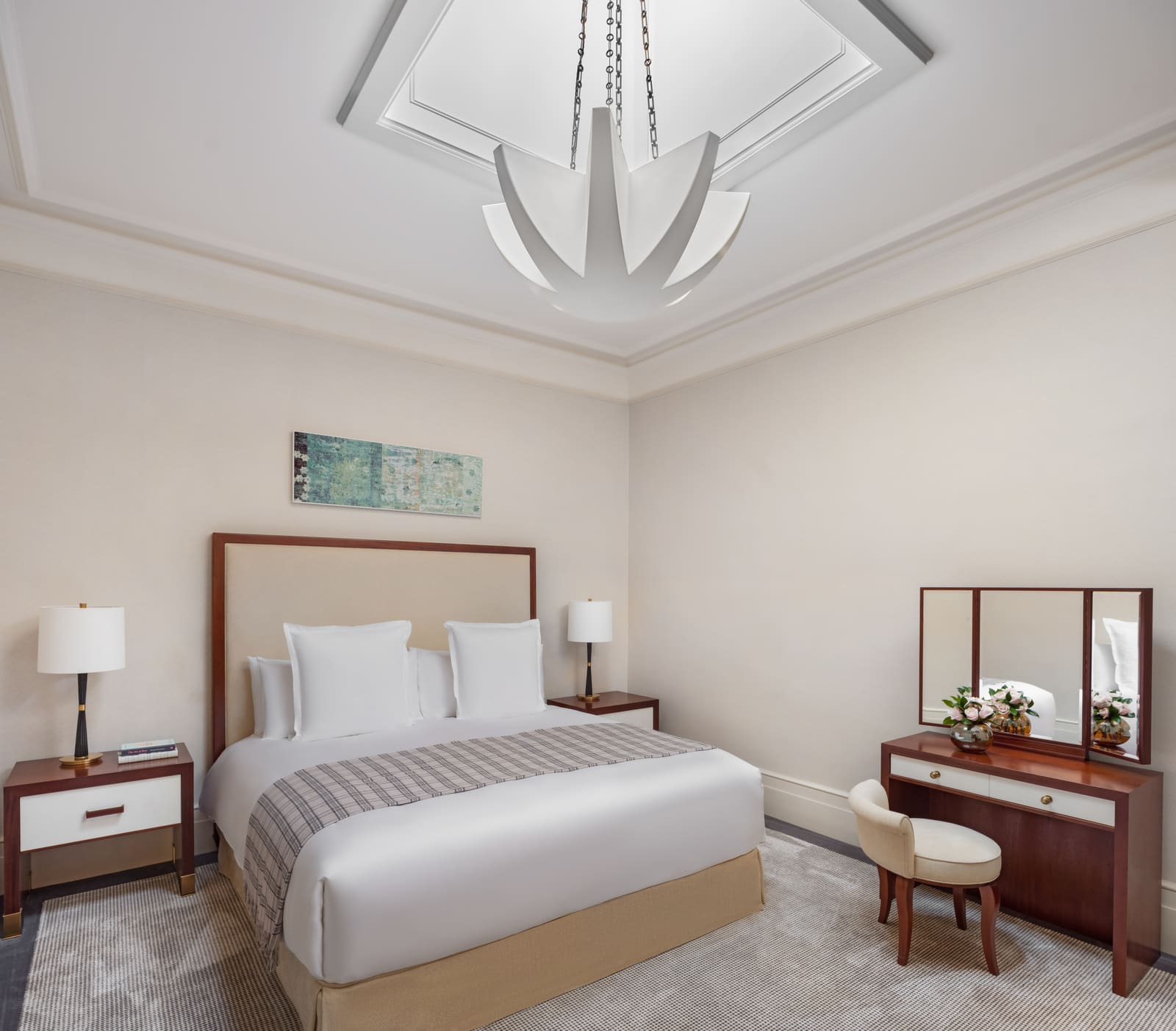 Lifestyle Suite bedroom at Raffles London at The OWO, Whitehall. Official hotel photograph.