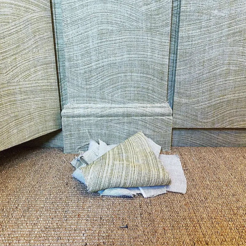 Fermoie linen applied to walls, joinery and skirting, a private project, London.