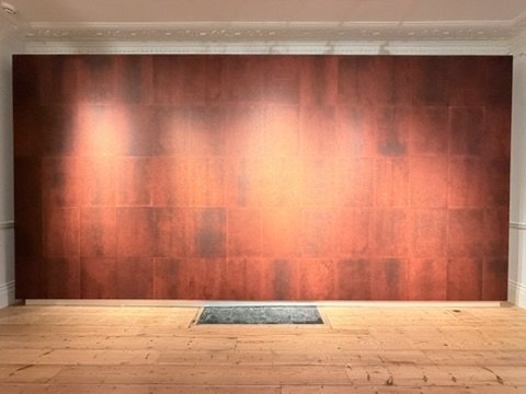 The finished Cadence Oxblood feature wall at The Lavery, Cromwell Place.