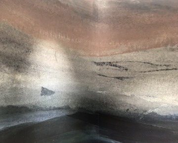 Detail of the painted mist band in the Calico mural.