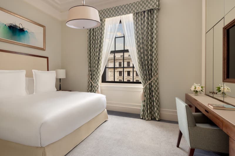 Classic room at Raffles London at The OWO, Whitehall. Official hotel photograph.